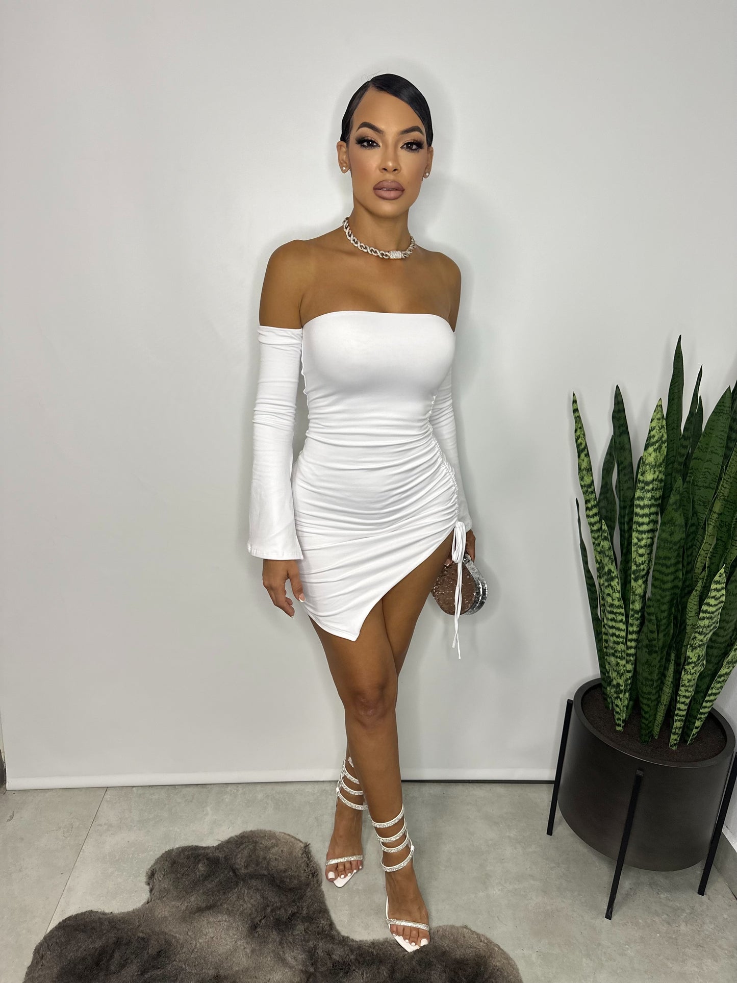 WHITE CUT DRESS