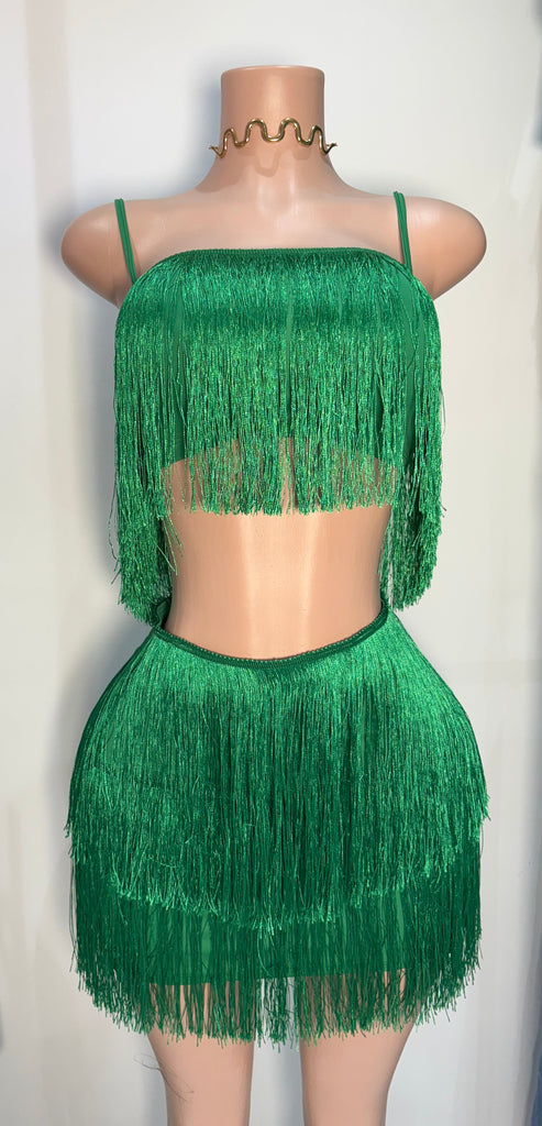 GREEN FRINGE SET