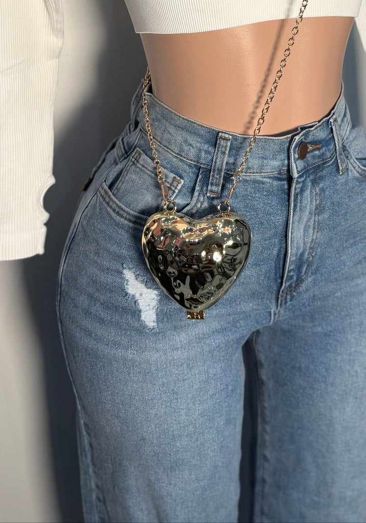 GOLD HEARTH CLUTCH COIN PURSE