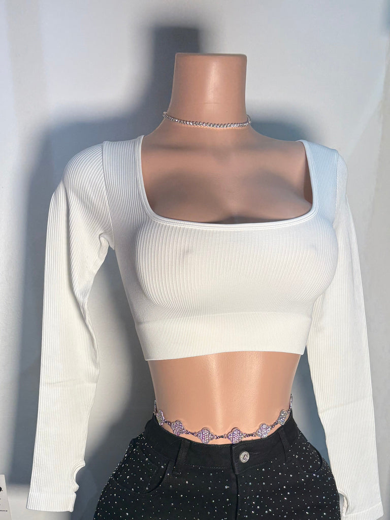 WHITE LONG SLEEVE TOP