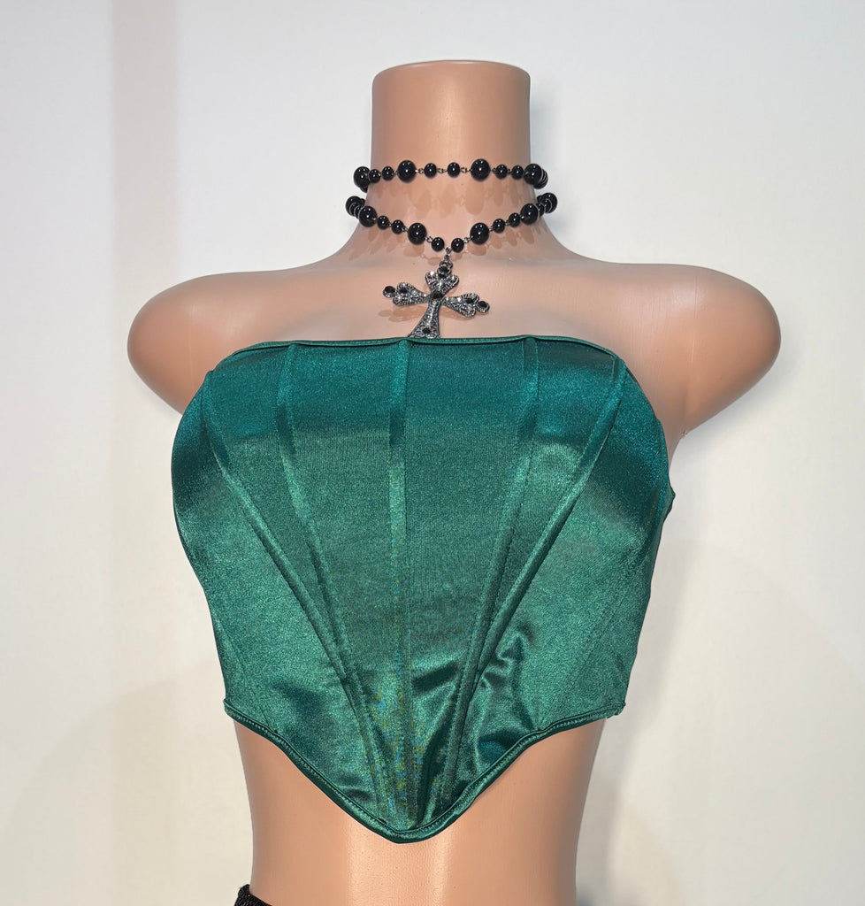 GREEN CORSET TOP