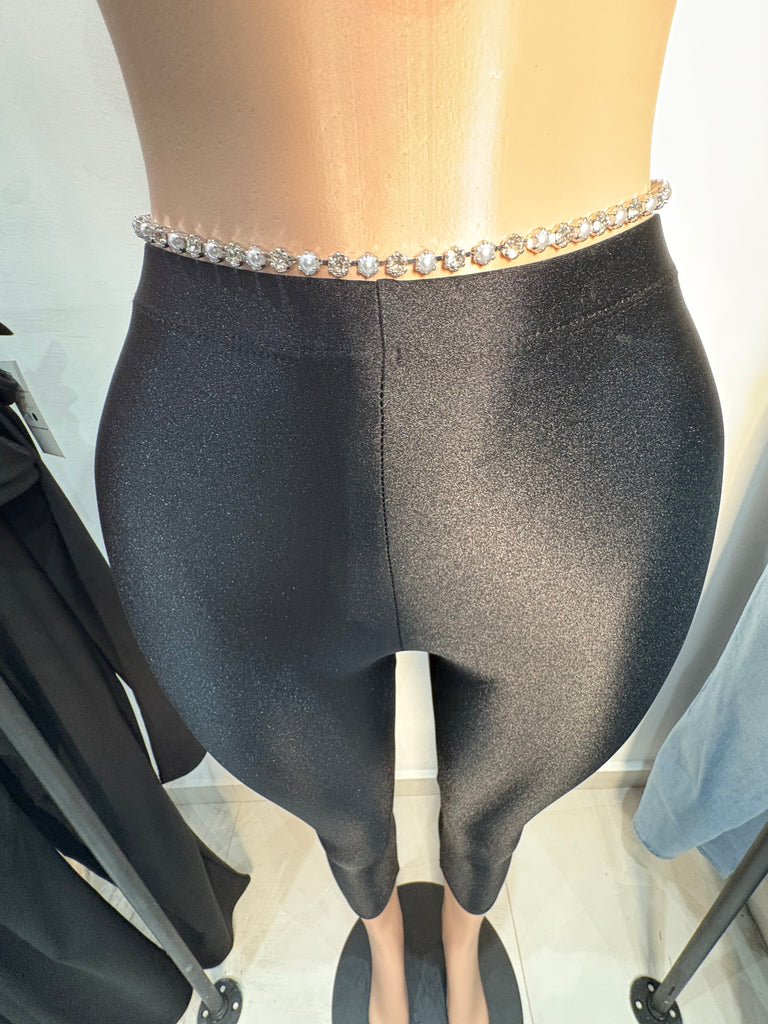 ROUND RHINSTONE CHAIN SILVER BELT