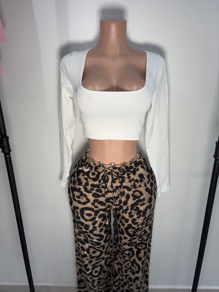 WIDE LEG LEOPARD