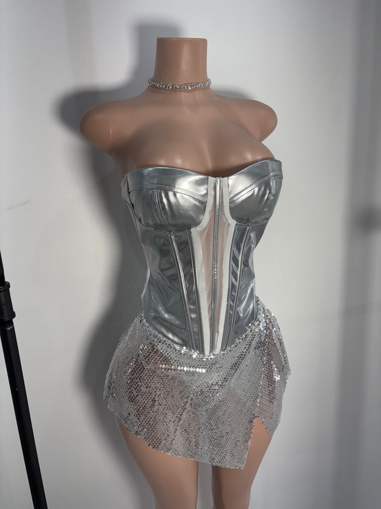 SEXY SILVER DRESS