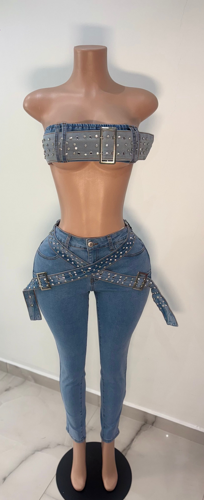 TOP AND DENIM SET